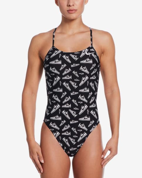 Bañador Nike Swim Performance Practice Cutout One Piece negro blanco mujer