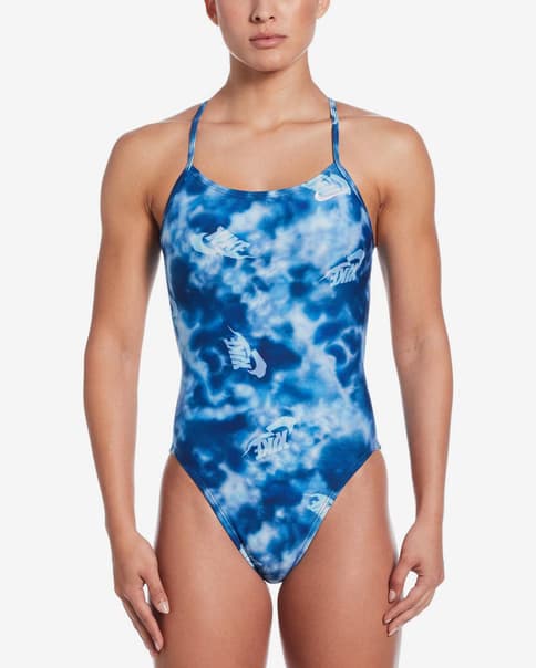 Bañador Nike Swim Performance Practice Cutout One Piece azul blanco mujer