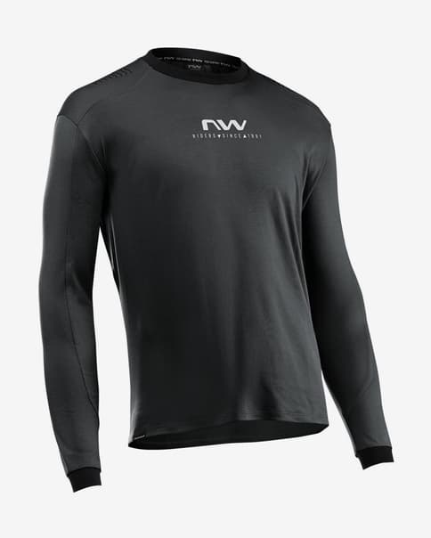 Maillot Northwave Sharp manga larga negro logo blanco