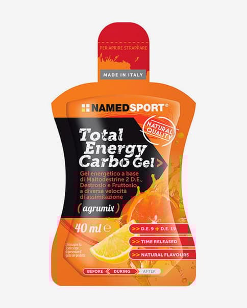 Geles energéticos NamedSport Total Energy Carbo Gel 40 ml sabor agrumix (24 unidades)