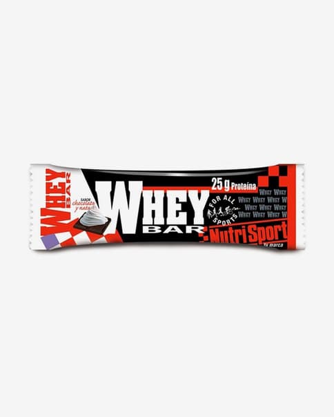 Barrita proteica NutriSport Whey sabor chocolate nata (12 unidades)
