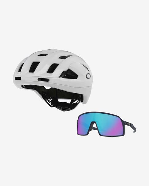 Kit casco Oakley ARO3 Endurance MIPS + Gafas Oakley Sutro Small Matte Navy con lentes Prizm Sapphire