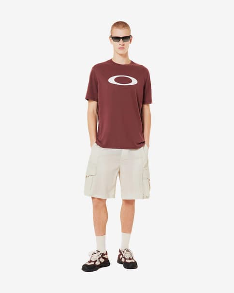 Camiseta Oakley O-Bold Ellipse manga corta rojo oscuro blanco