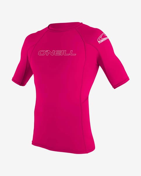 Camiseta O'Neill Youth Basic Skins Rash Guard manga corta rosa fucsia infantil