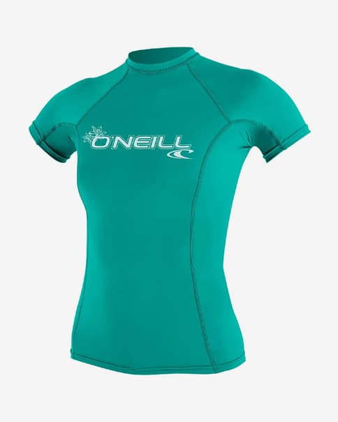 Camiseta O'Neill Basic Skins Rash Guard manga corta verde turquesa mujer