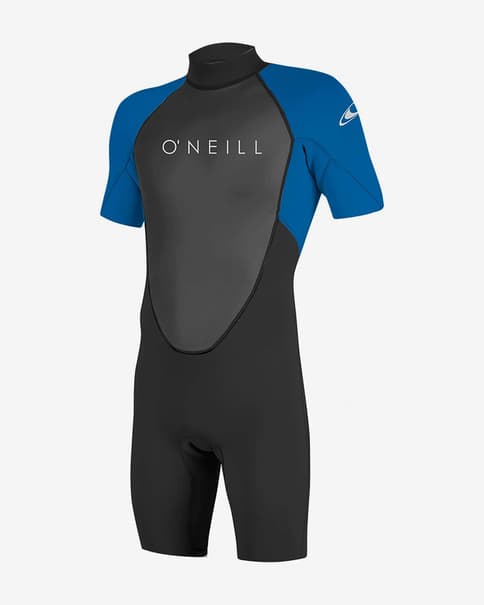 O'Neill Reactor 2 2 mm wetsuit met korte mouwen en ritssluiting aan de achterkant, zwart elektrisch blauw