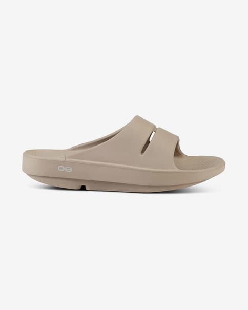 Ciabatte OOFOS Recovery OOAHH beige scuro
