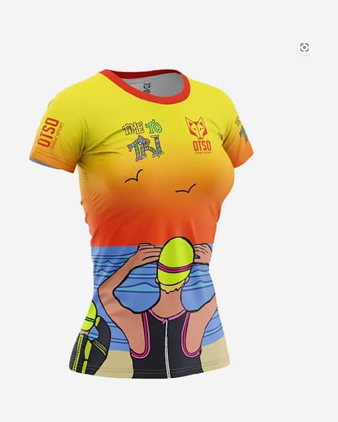 Camiseta Otso Time manga corta amarillo oscuro naranja mujer