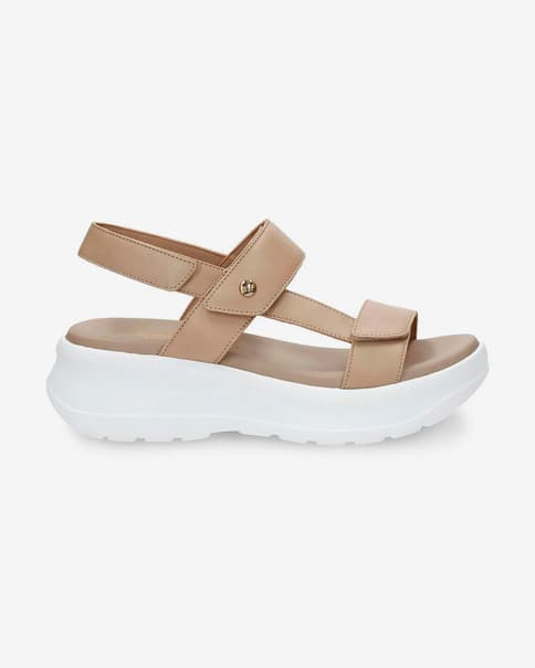 Sandalias Panama Jack Noor marrón claro blanco mujer