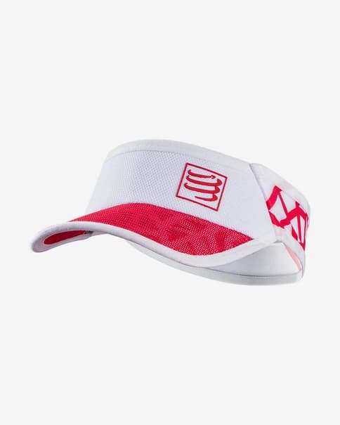 Visor Compressport Spiderweb Ultralight rojo blanco