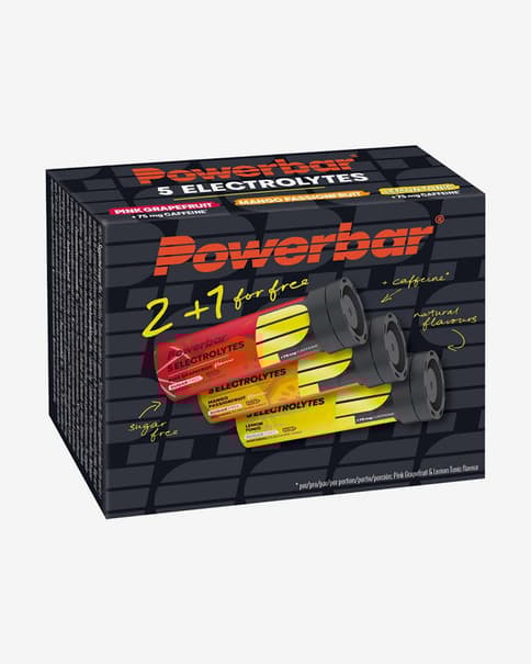 Multipack PowerBar con 3 tubos de tabletas 5 Electrolytes sabores varios (2+1 gratis) - 8 multipacks