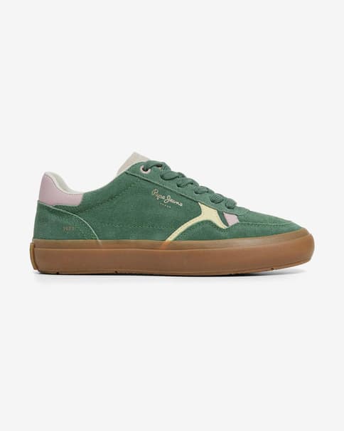 Zapatillas Pepe Jeans Travis Retro verde amarillo marrón mujer