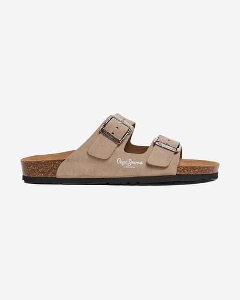 Pepe Jeans Oban Suede Damen Sandalen beige/schwarz