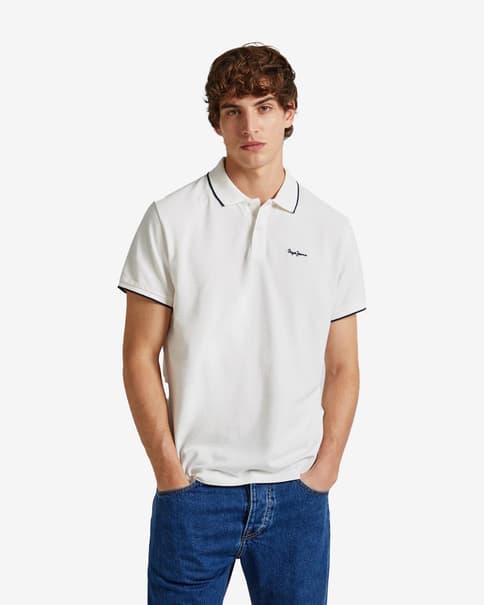Pepe Jeans Hans Poloshirt weiß/schwarz