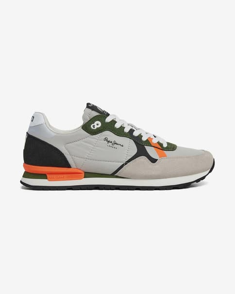 Pepe Jeans Brit Road Sneaker grau/orange/grün