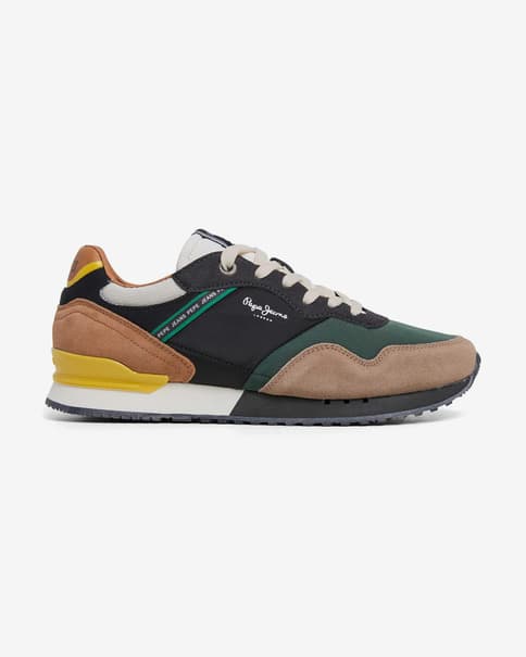 Zapatillas Pepe Jeans London Brand negro marrón verde