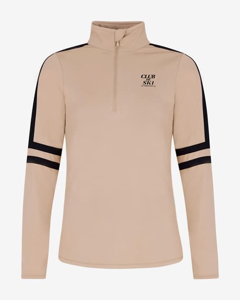 Forro polar Protest PRTprue Half Zip beige claro negro mujer