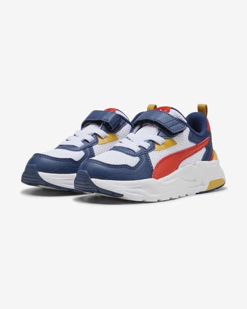 Zapatillas Puma Trinity Lite AC+ azul marino rojo amarillo infantil