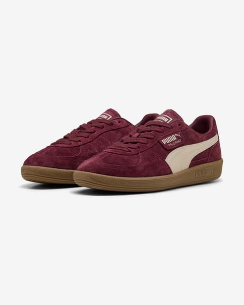 Zapatillas Puma Palermo rojo oscuro blanco marrón