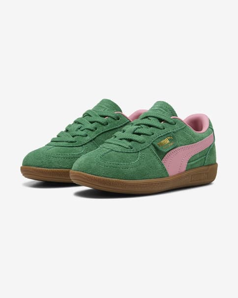 Zapatillas Puma Palermo verde rosa infantil