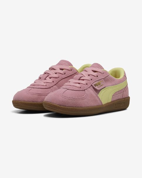 Zapatillas Puma Palermo rosa verde lima infantil