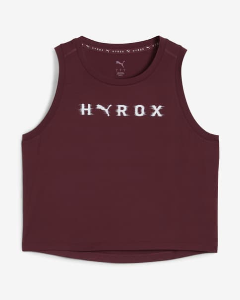 Camiseta Puma x HYROX CLOUDSPUN sin mangas rojo oscuro mujer