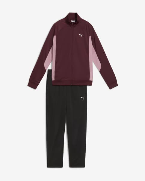 Chándal Puma Poly Suit Straight granate rosa negro mujer