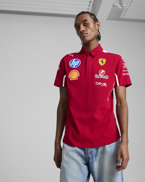 Polo Puma Team manga corta rojo amarillo azul