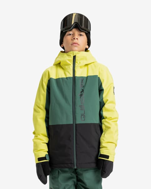 Chaqueta con capucha Quiksilver Side Hit Block amarillo verde negro infantil