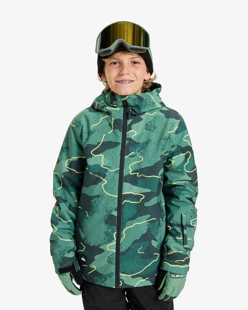 Chaqueta con capucha Quiksilver Mission Printed verde oscuro infantil