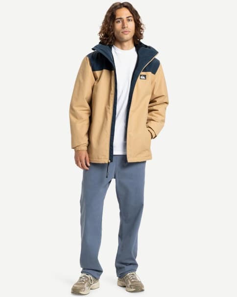 Chaqueta con capucha Quiksilver Overcast 3K Warm beige azul marino