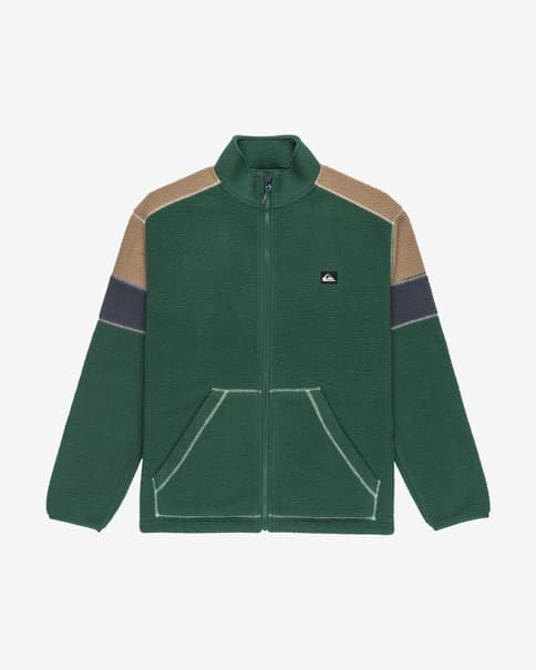 Forro polar Quiksilver Clean Coast Block full zip verde beige