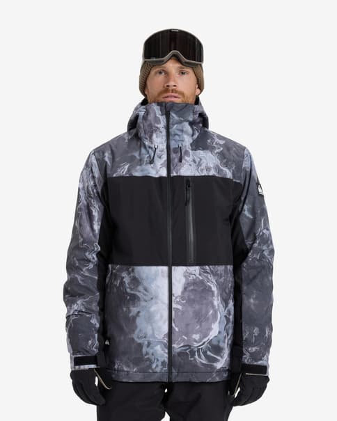 Chaqueta con capucha Quiksilver Sycamore Printed negro gris