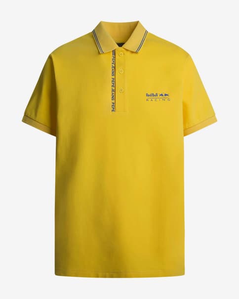 Polo Red Bull Racing x Pepe Jeans Tipped Logo manga corta amarillo gris