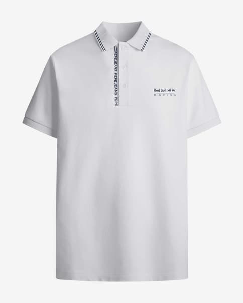 Polo Red Bull Racing x Pepe Jeans Tipped Logo manga corta blanco intenso