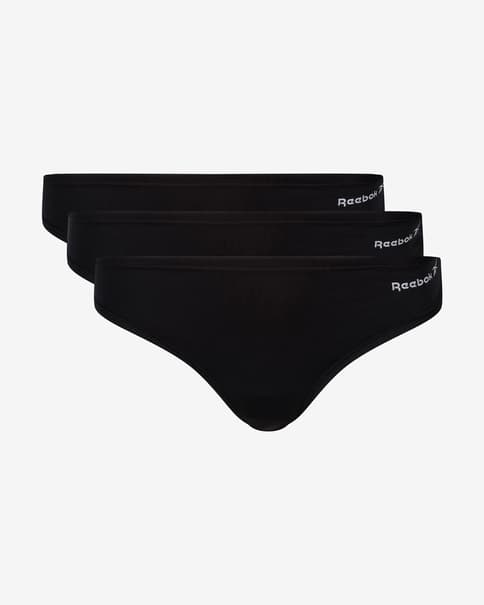 Tanga Reebok Serena negro puro blanco (3 unidades)