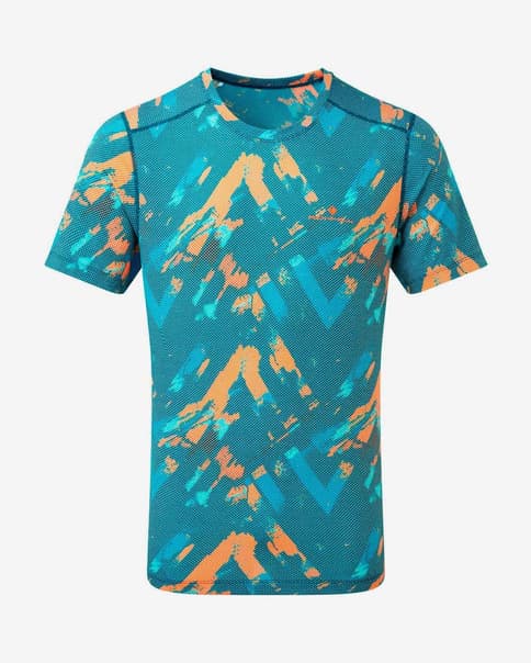 Camiseta Ronhill Tech Golden Hour manga corta azul marino naranja