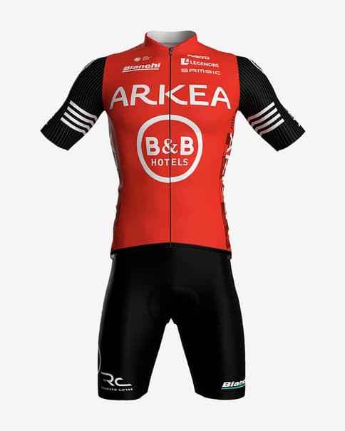Arkea B&B Hotels 2025 Official Trikotset rot/schwarz
