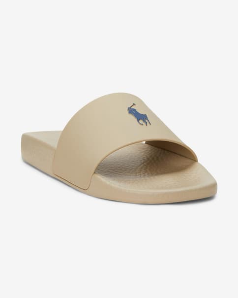 Chanclas Ralph Lauren Signature Pony beige azul