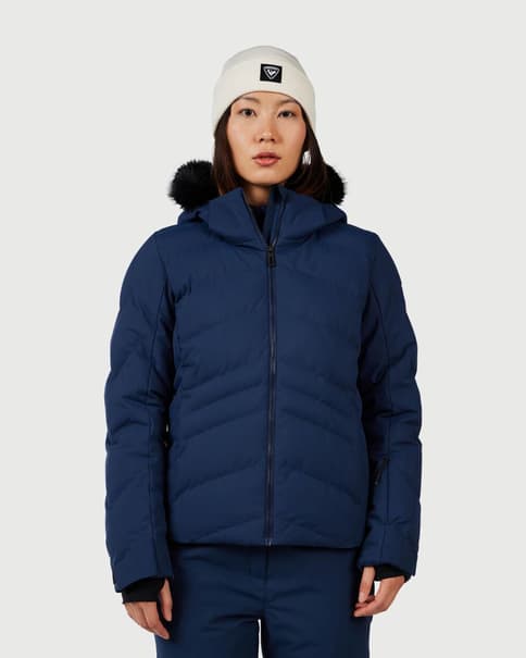 Chaqueta con capucha Rossignol Staci Insulated azul noche mujer