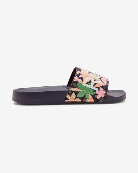 Chanclas Roxy Slippy negro rosa naranja infantil