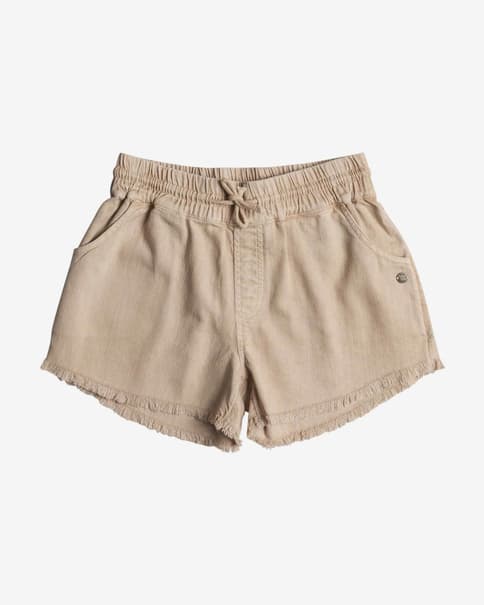 Pantalón corto Roxy Scenic Route beige niña