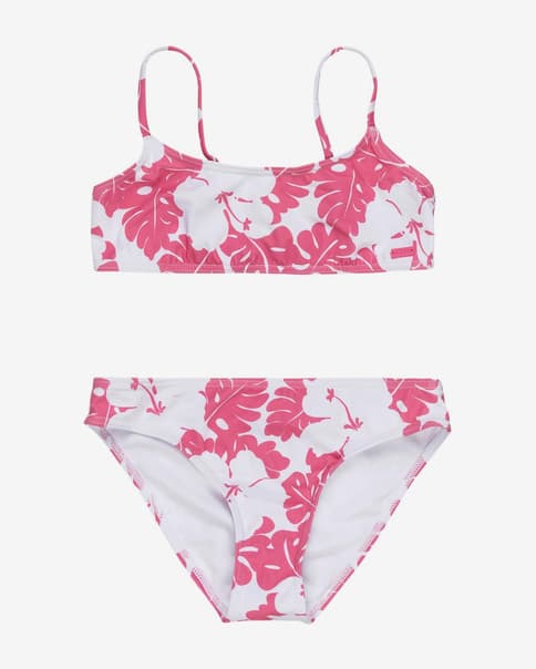 Bikini Roxy Totally Iconic rosa blanco niña