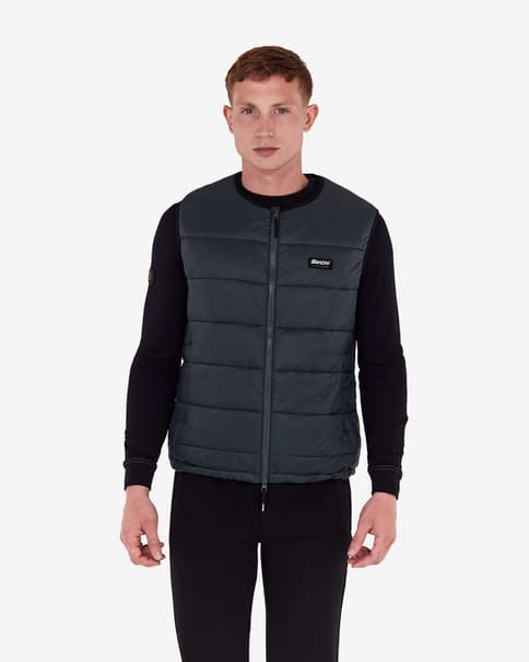Chaleco Santini Puff negro brillante - Corte Classic