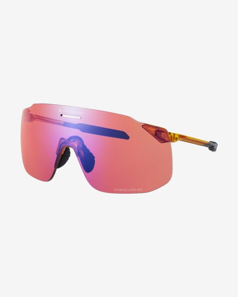 Shimano S-phyre Glasses bright orange pink with transparent polyamide lenses