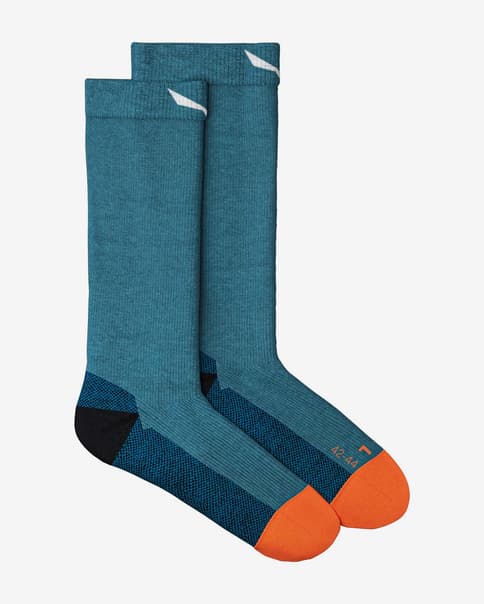 Calcetines Salewa MTN TRN AM Crew azul turquesa naranja