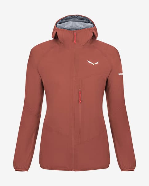 Chaqueta con capucha Salewa Agner 2 Powertex 3L marrón claro mujer