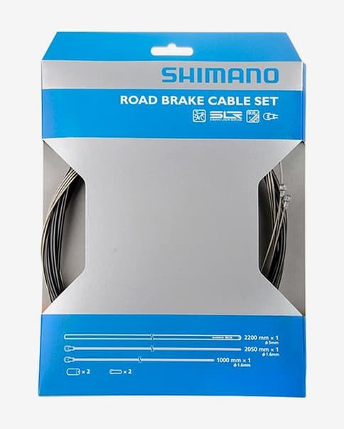Juego de cables de freno de acero inoxidable carretera Shimano negro