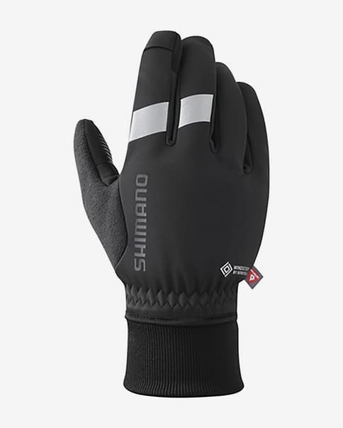 Guantes largos Shimano Windstopper Primaloft negro mate gris