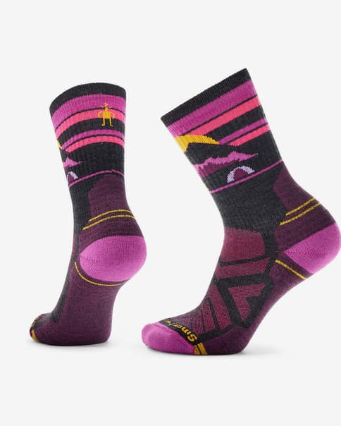 Calcetines Smartwool Hike Light Cushion Mountain rosa lila mujer